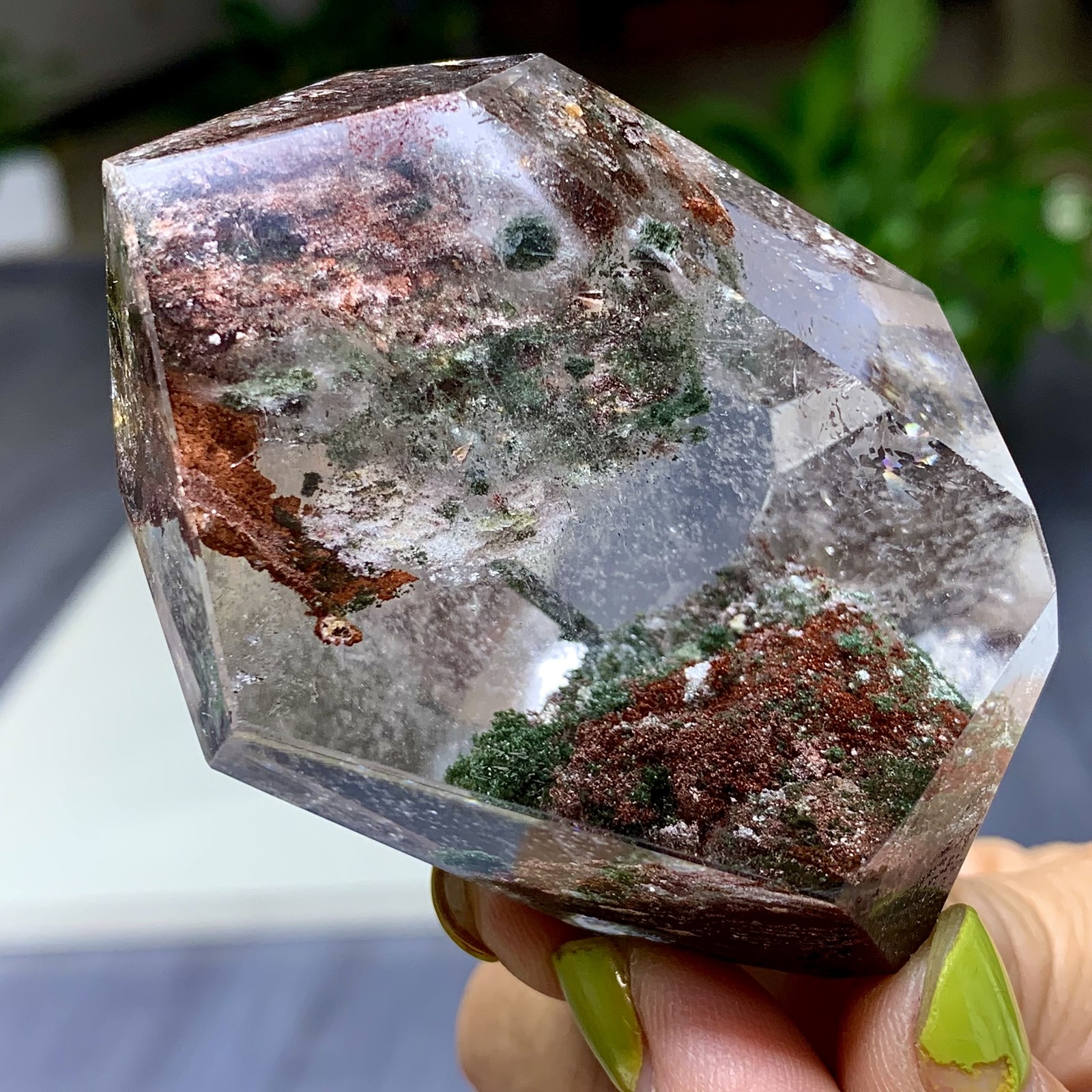 194G Natural Green Ghost Crystal Quartz  Crystal  Mineral Specimen