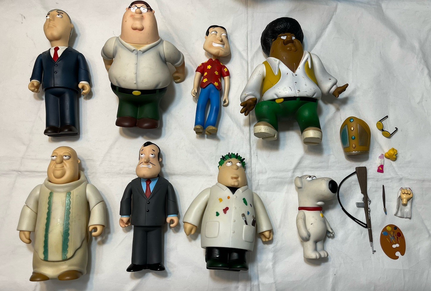 Vintage Family Guy Action Figure Mezco 2005 Mr Weed Pope Quagmire Brian Lot Vintage Family Guy Action Figure Mezco 2005 Mr Weed Pope Quagmire Brian Lot