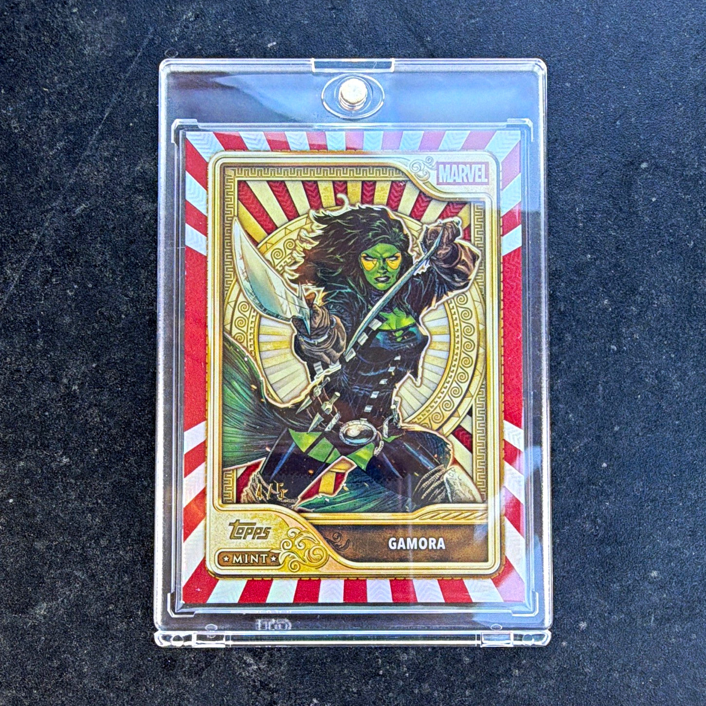 Topps 2026 Mint Marvel Gold Card #83 Gamora Non-Sport Trading Card 4/5 SSP Topps 2026 Mint Marvel Gold Card #83 Gamora Non-Sport Trading Card 4/5 SSP