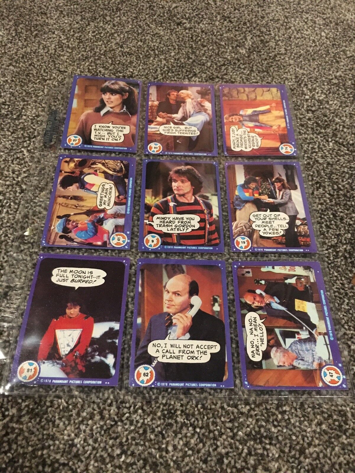 Mork and Mindy TRADING CARDS Rare TV Robin Williams Mindy PAM Dawber Show Retro 