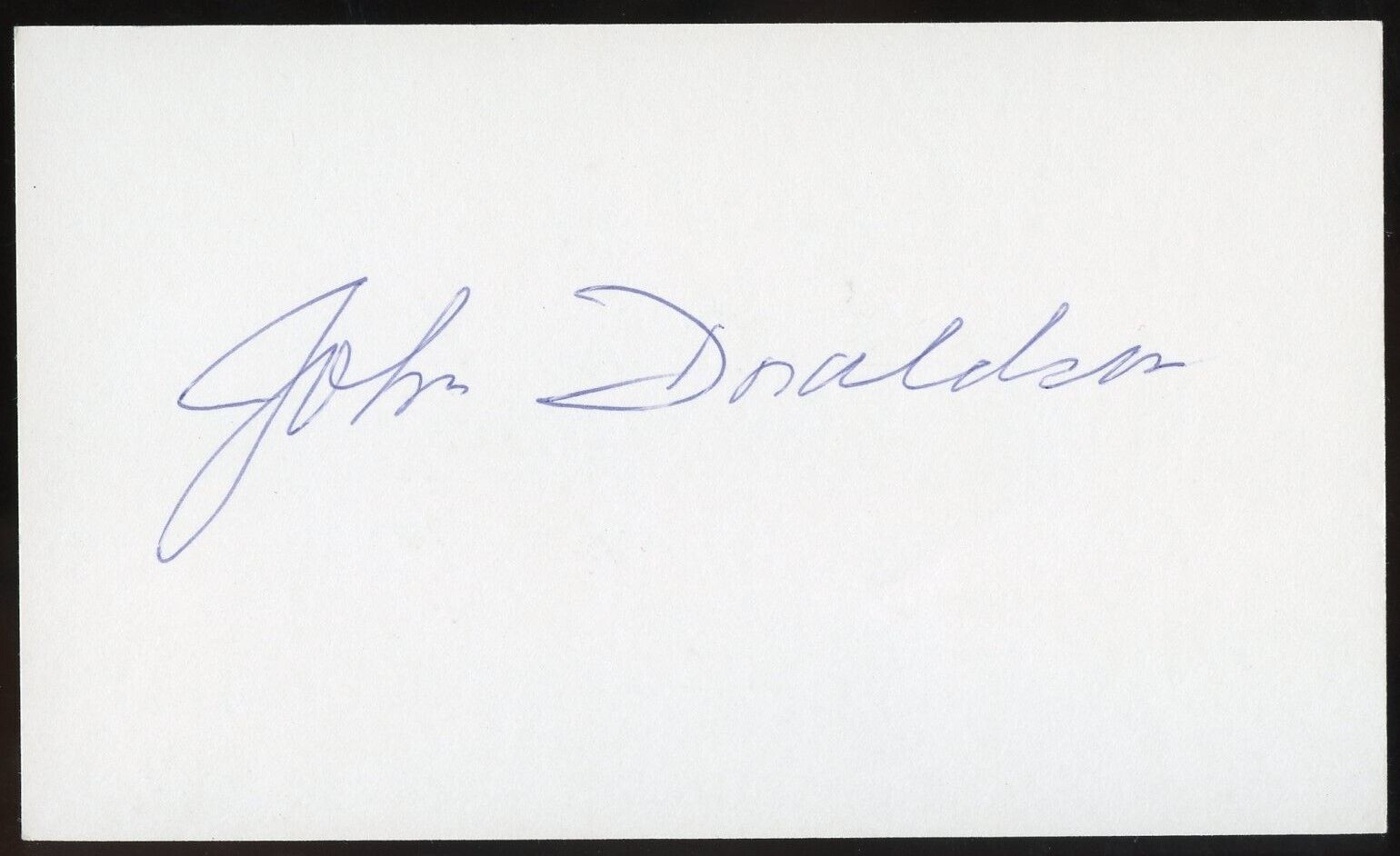 John Donaldson signed autograph auto 3x5 index card Baseball Player 9295