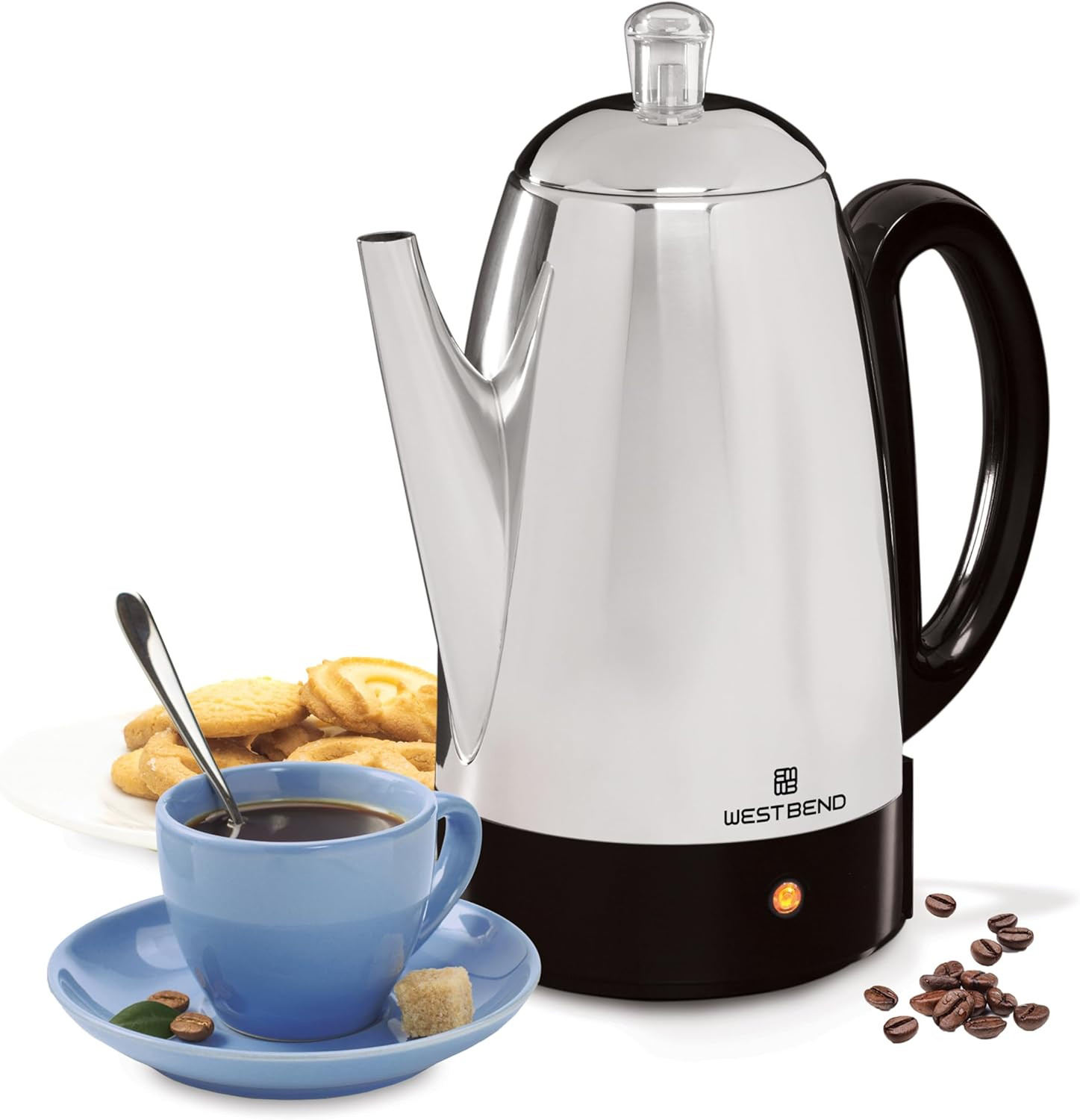 Electric Percolator Classic Style Coffee Maker with Heat Resistant Handle Base a Electric Percolator Classic Style Coffee Maker with Heat Resistant Handle Base a