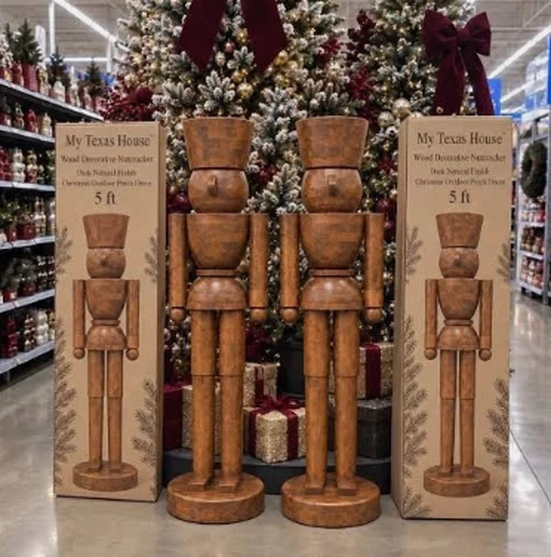 My Texas House 5ft Wood Decorative Nutcracker in Dark Natural Finish , ONLY 1 PC My Texas House 5ft Wood Decorative Nutcracker in Dark Natural Finish , ONLY 1 PC