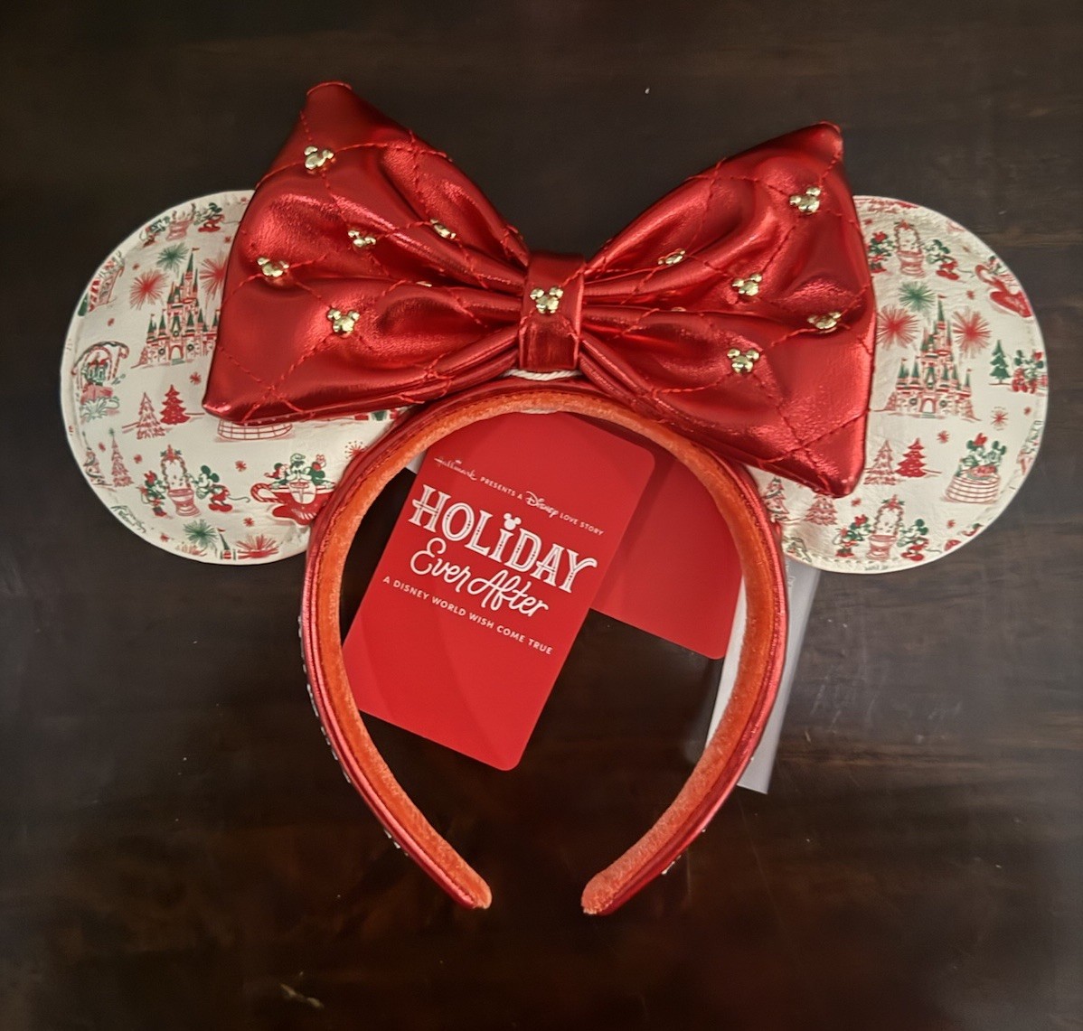 Disney Christmas Hallmark Holiday Ever After Park Ears Headband Loungefly Disney Christmas Hallmark Holiday Ever After Park Ears Headband Loungefly