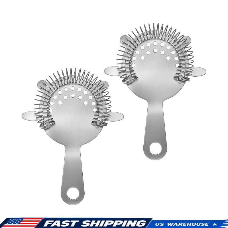 2PCS Stainless Steel Cocktail Strainer for Bar Drinks 2PCS Stainless Steel Cocktail Strainer for Bar Drinks