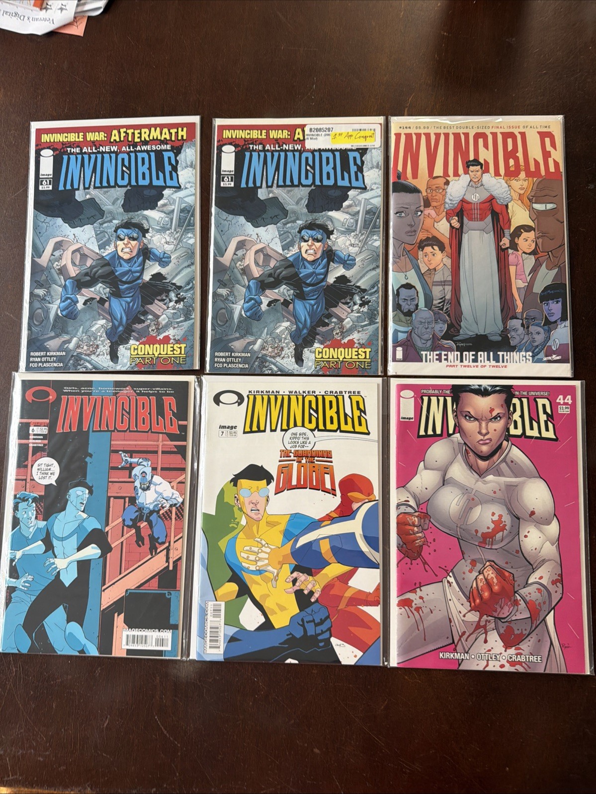 Lot Invincible #6,7,44,61,61,144 Image Comics HOT Keys Kirkman Conquest Lot Invincible #6,7,44,61,61,144 Image Comics HOT Keys Kirkman Conquest