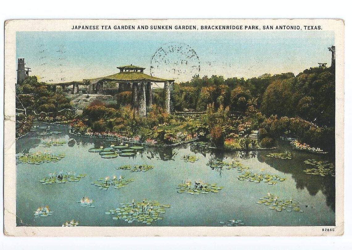 San Antonio Texas TX Postcard Brackenridge Park Tea Garden c1920s