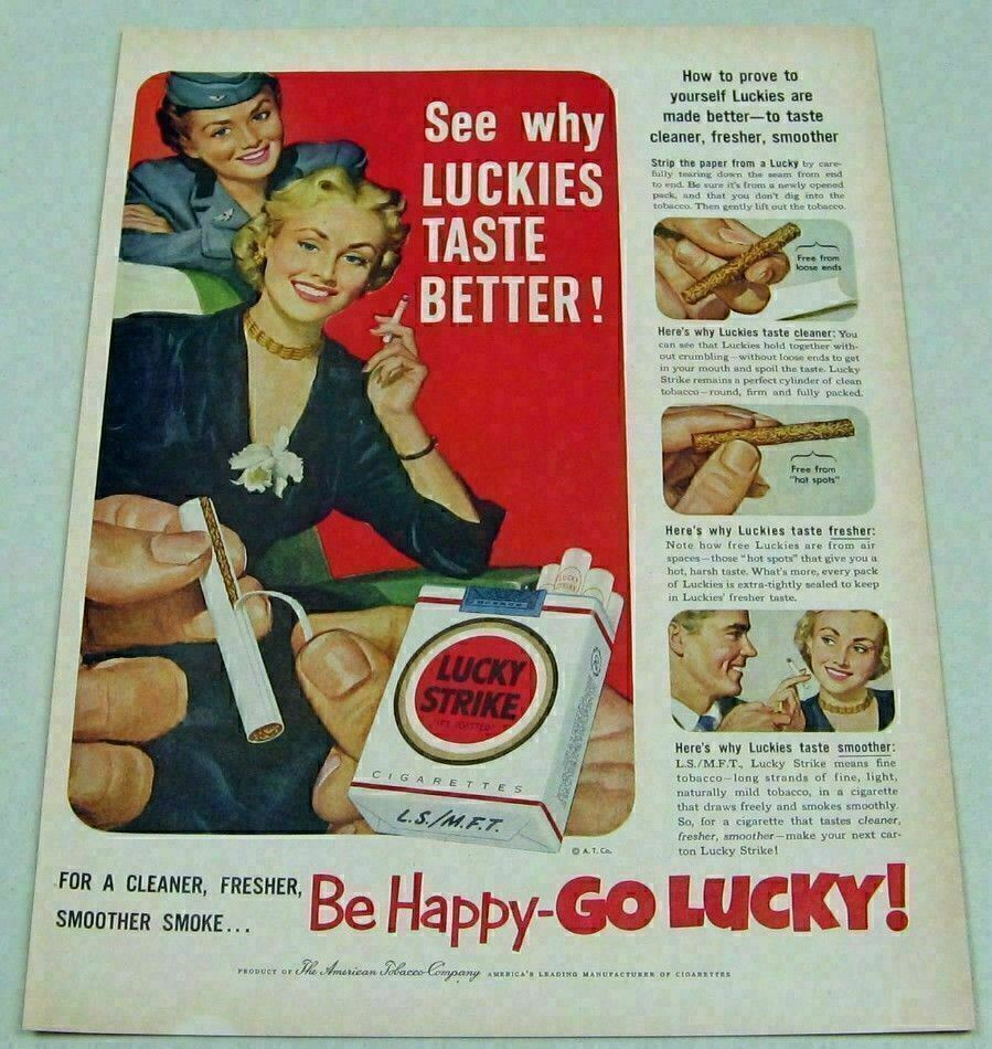 1952 Print Ad Lucky Strike Cigarettes Lady Soldier WAC Smoking 1952 Print Ad Lucky Strike Cigarettes Lady Soldier WAC Smoking