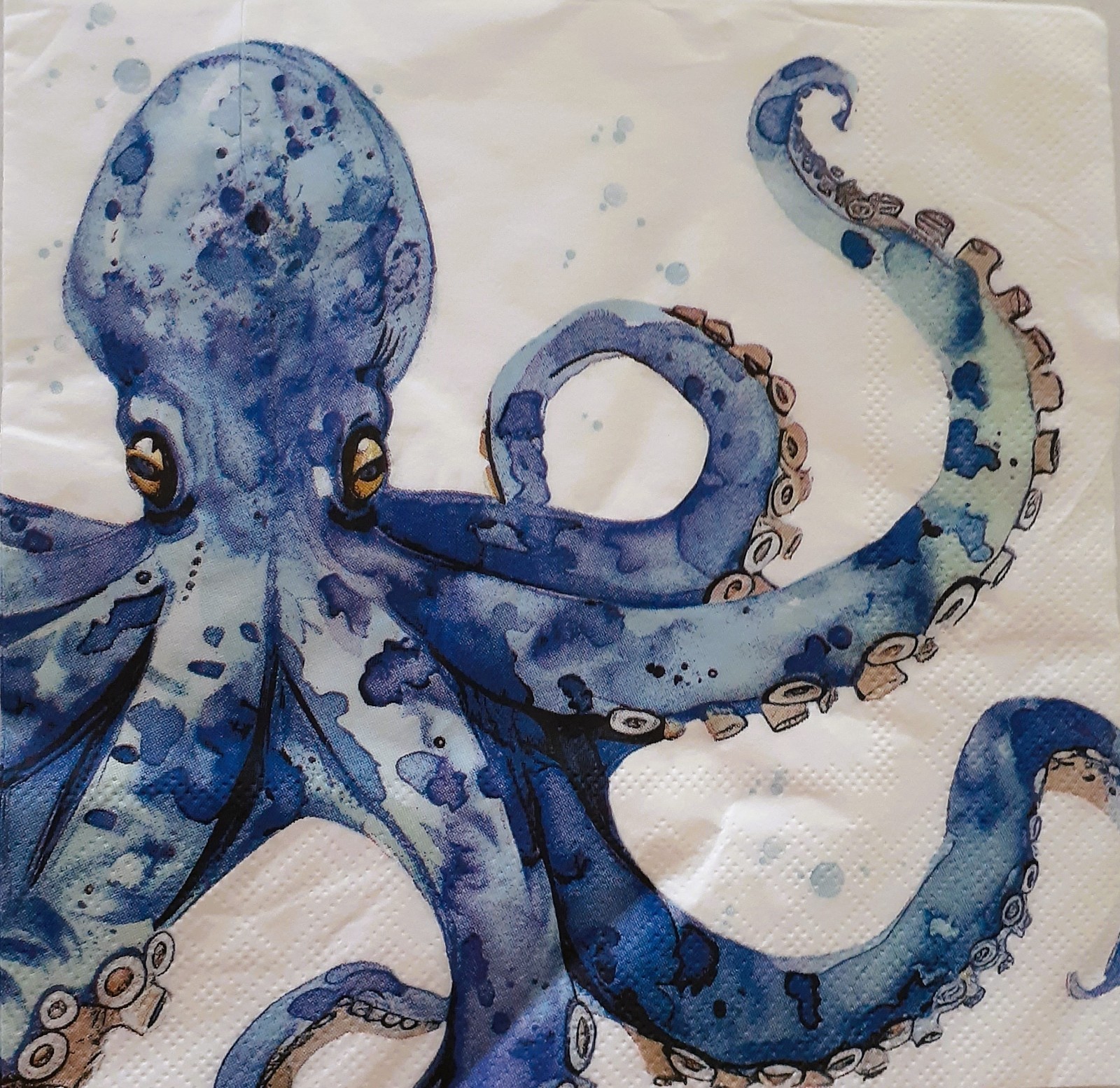2 individual Paper Decoupage NAPKINS - FISH BLUE SQUIBB OCTOPUS OCEAN 2 individual Paper Decoupage NAPKINS - FISH BLUE SQUIBB OCTOPUS OCEAN