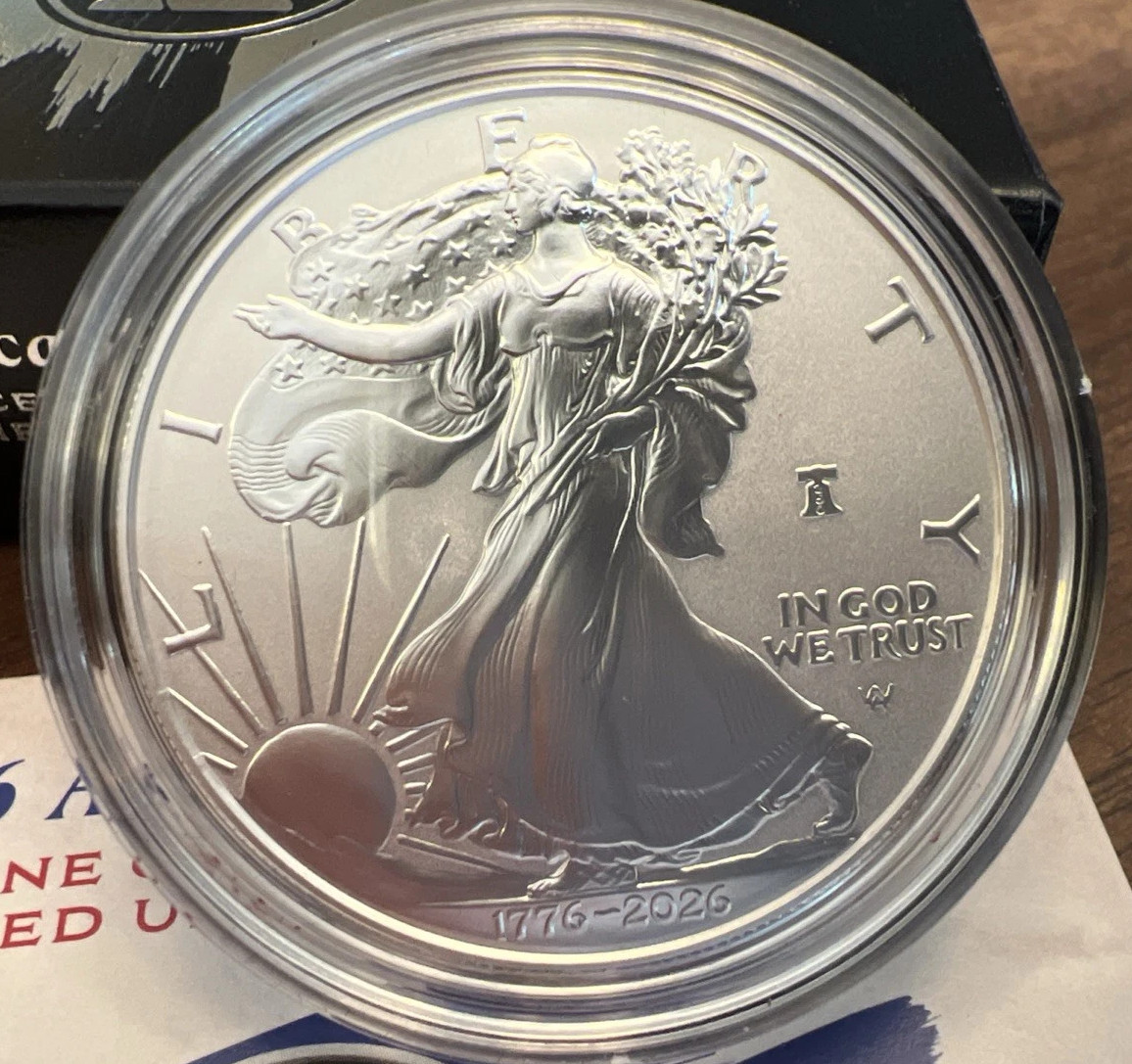 π 1776 - 2026 W SiIver Eagle Proof $1 250th Liberty Bell Privy First Strike π 1776 - 2026 W SiIver Eagle Proof $1 250th Liberty Bell Privy First Strike