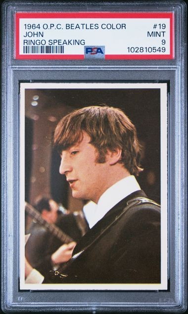 1964 OPC Beatles Color #19 John, Ringo Speaking PSA 9 MINT Rare, POP 4, 0 Higher