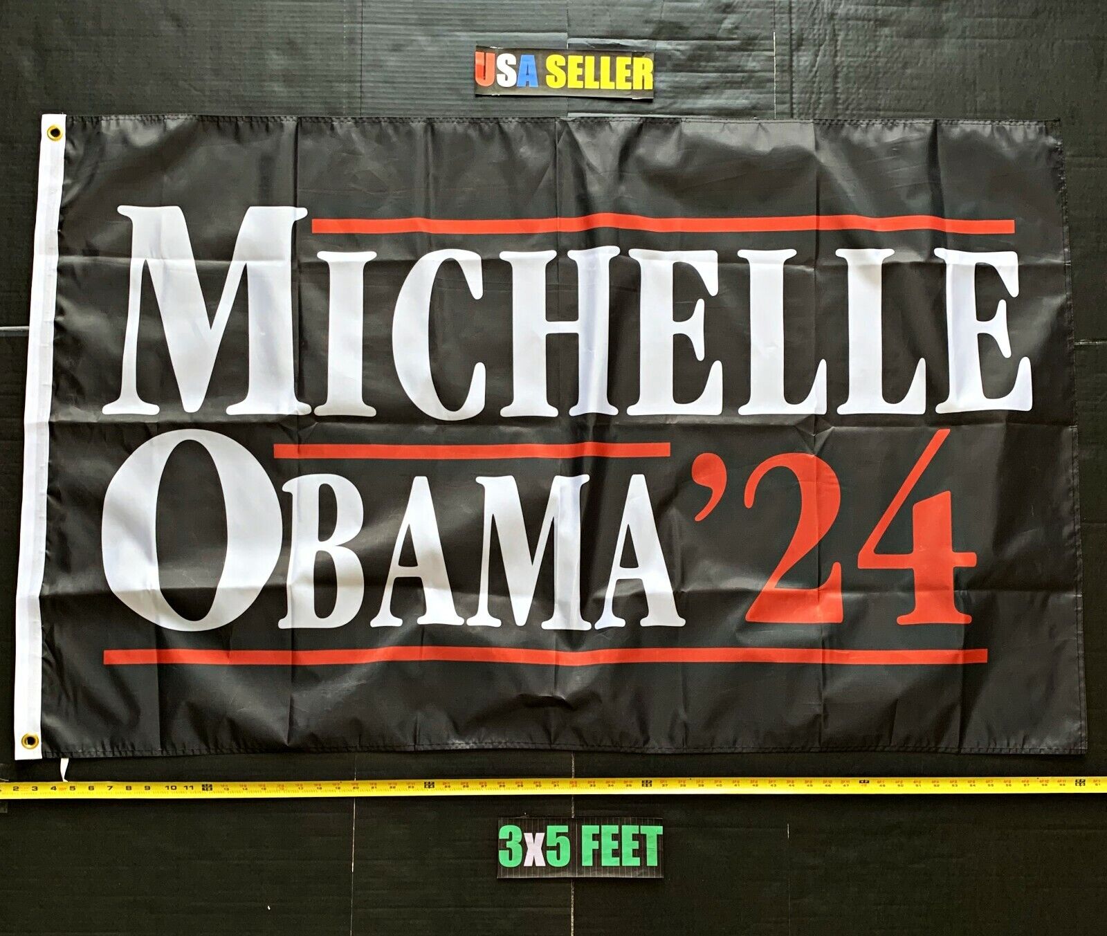 Michelle Obama Flag FREE FIRST CLASS SHIP Barrack Obama Hope 2024 USA Sign 3x5\'