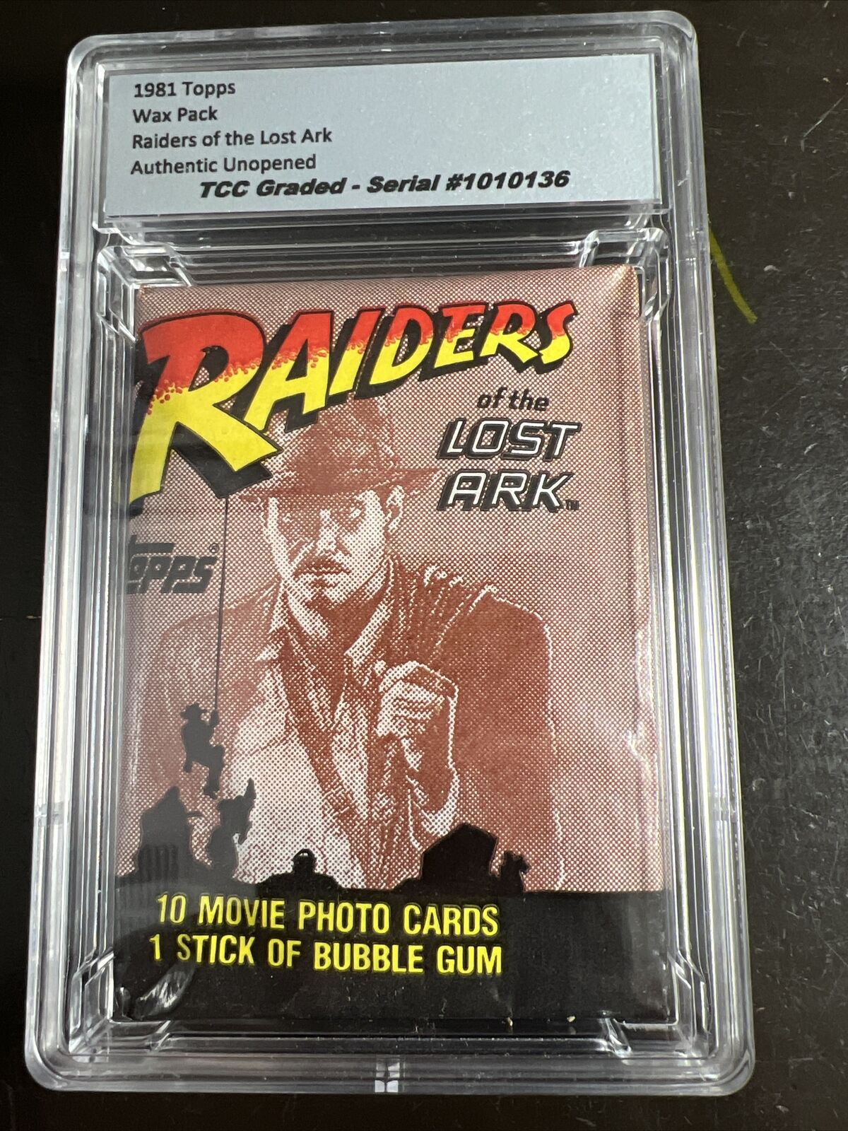1981 Topps Raiders Of The Lost Ark Wax Pack Authentic Unopened Encapsulated