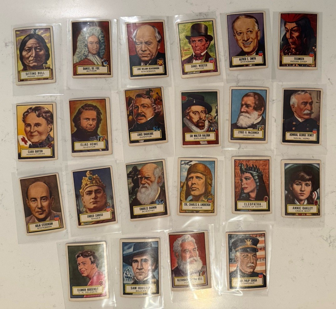 1952 Topps Look ’N See Lot of 22 Vintage Cards Historical Figures 1952 Topps Look ’N See Lot of 22 Vintage Cards Historical Figures