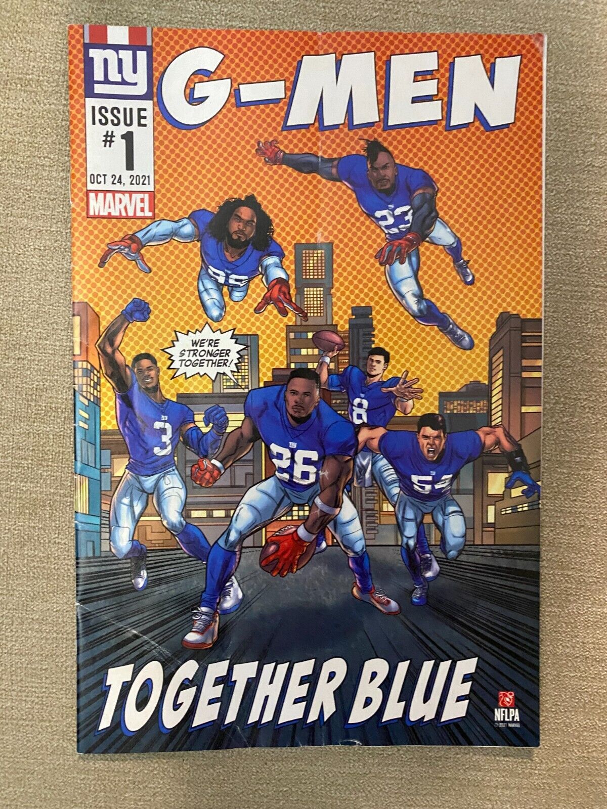 2021 New York Giants NFL Marvel Comic Book - 1st Edition #1 Issue - Saquon Jones