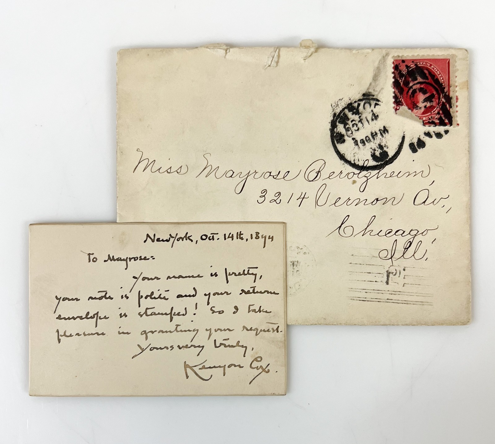 Autograph Kenyon Cox 1894