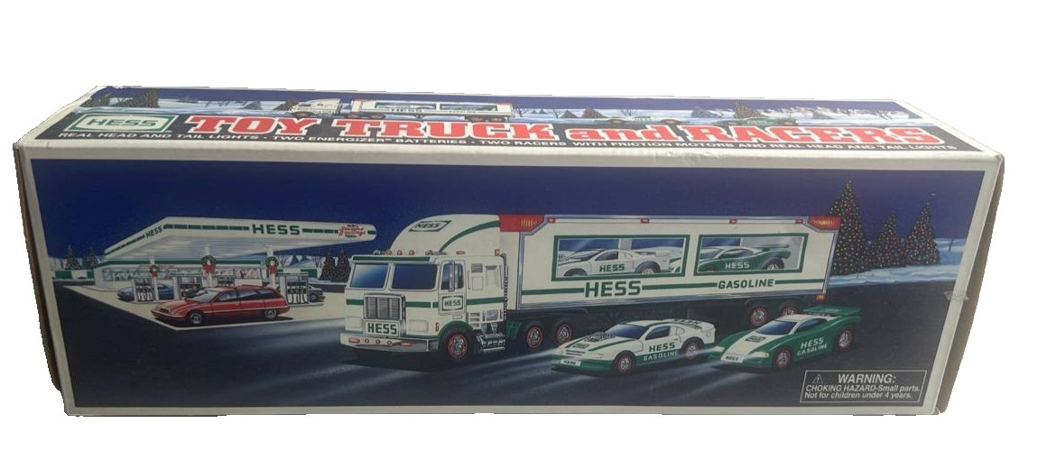 Vintage 1997 Hess Toy Truck and Racers Collectible White Gas Truck Set W/ Box Vintage 1997 Hess Toy Truck and Racers Collectible White Gas Truck Set W/ Box