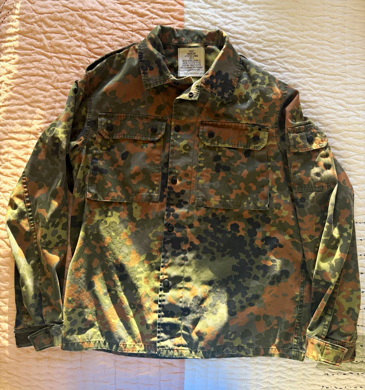 DEU Wahler Flecktarn Camo Military Field Jacket Shirt 2011 Militaria DEU Wahler Flecktarn Camo Military Field Jacket Shirt 2011 Militaria