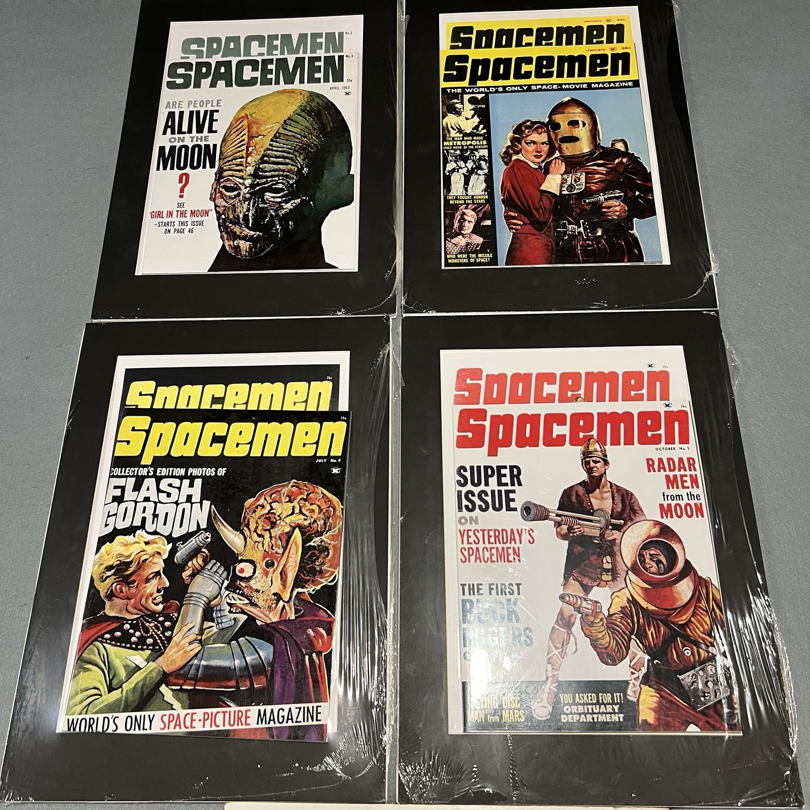 Lot of 4 NEW PS Artbooks Spacemen Reprint Facsimiles w Framed Artprints