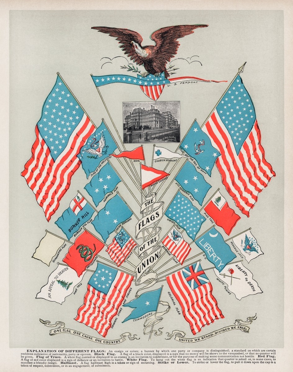 Vintage United States Flag Poster Print 1901 Vintage United States Flag Poster Print 1901