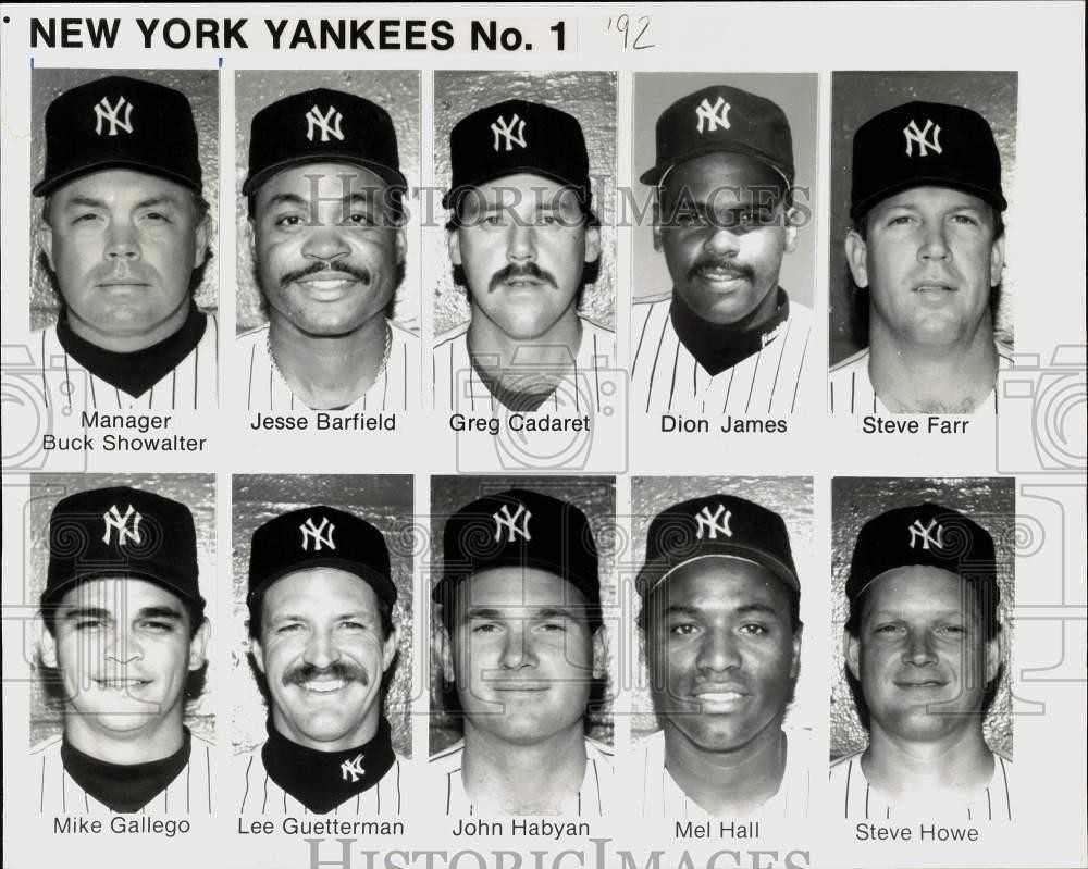 1992 Press Photo New York Yankees Baseball Manager & Player Headshots 1992 Press Photo New York Yankees Baseball Manager & Player Headshots
