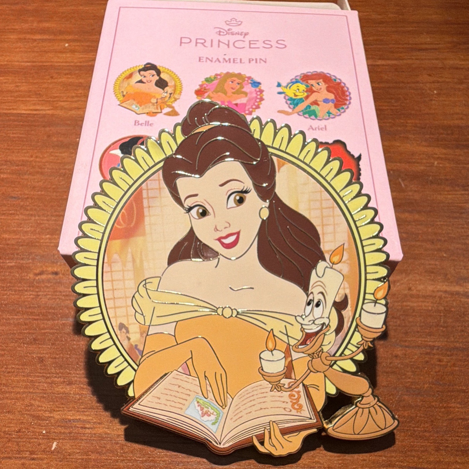Pink Al A Mode Disney Princess Pin Belle & Lumiere/ Beauty & The Beast Pink Al A Mode Disney Princess Pin Belle & Lumiere/ Beauty & The Beast