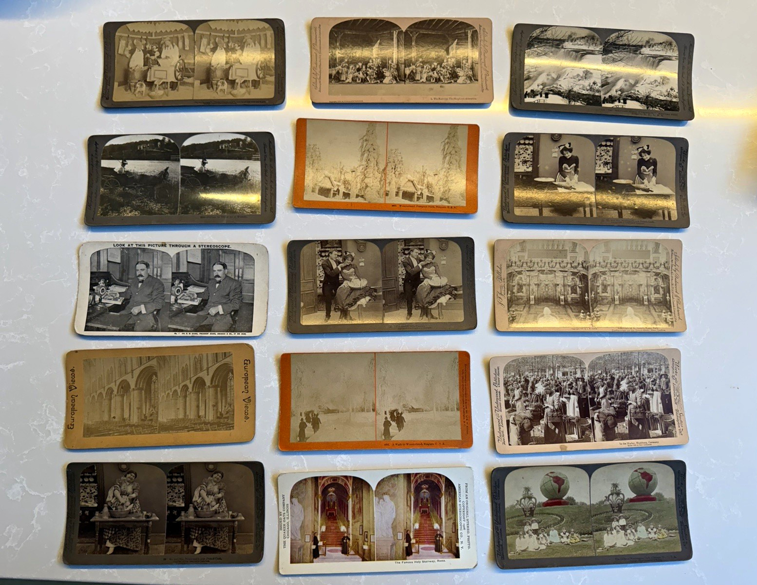 Underwood & Underwood 15 Hand Tinted Color Stereoview Cards 1897 Underwood & Underwood 15 Hand Tinted Color Stereoview Cards 1897