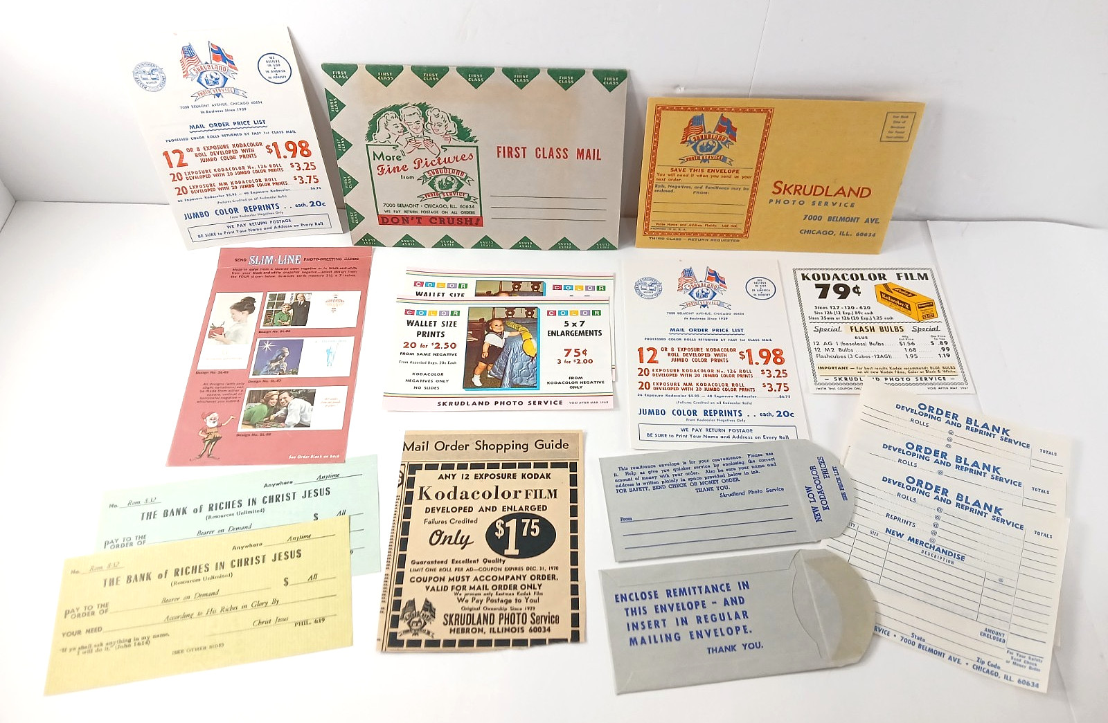 Vintage 1960's SKRUDLAND PHOTO SERVICE Advertising Promo Film Coupons CHICAGO Vintage 1960's SKRUDLAND PHOTO SERVICE Advertising Promo Film Coupons CHICAGO