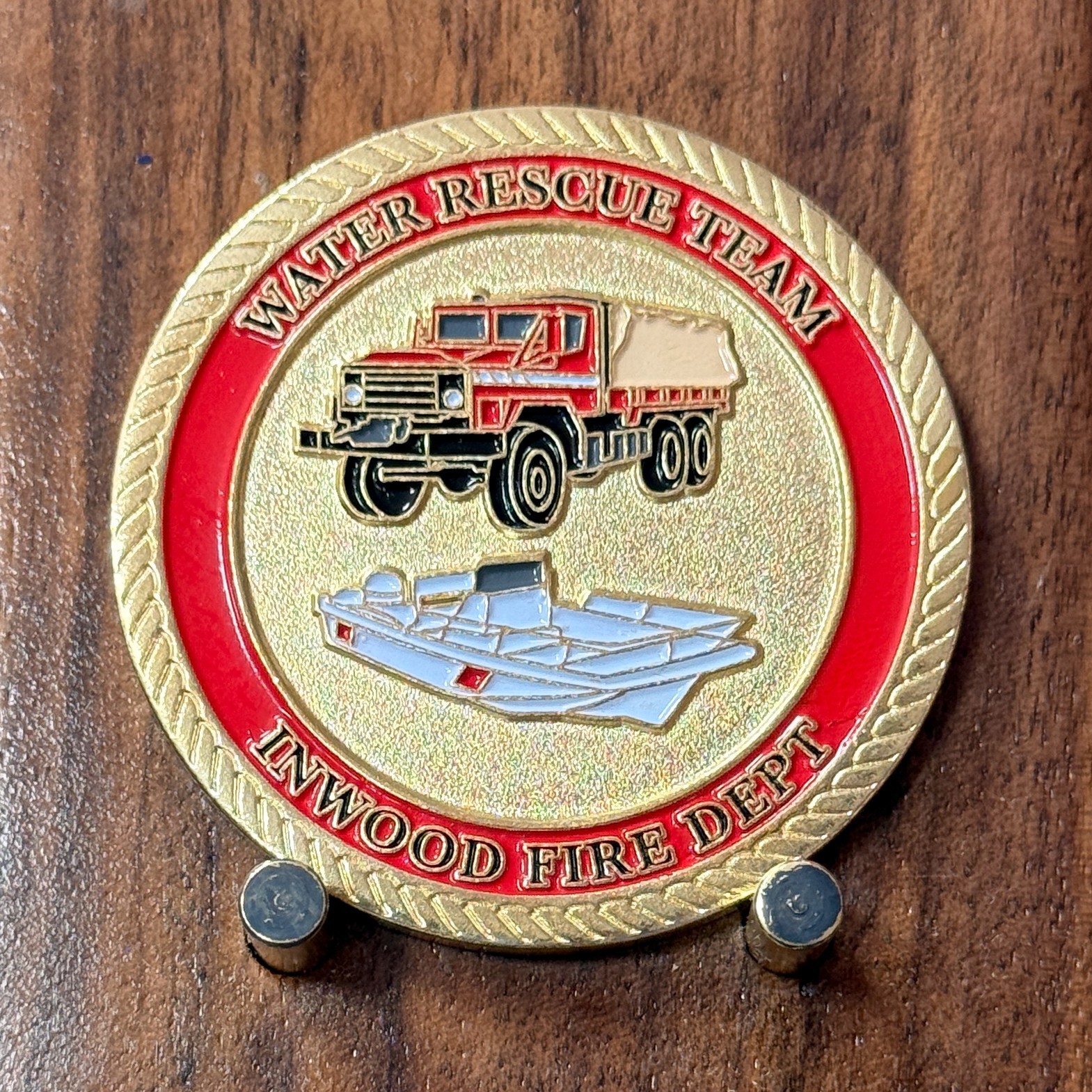 Inwood Fire Dept Water Rescue Team Challenge Coin M#27 Inwood Fire Dept Water Rescue Team Challenge Coin M#27