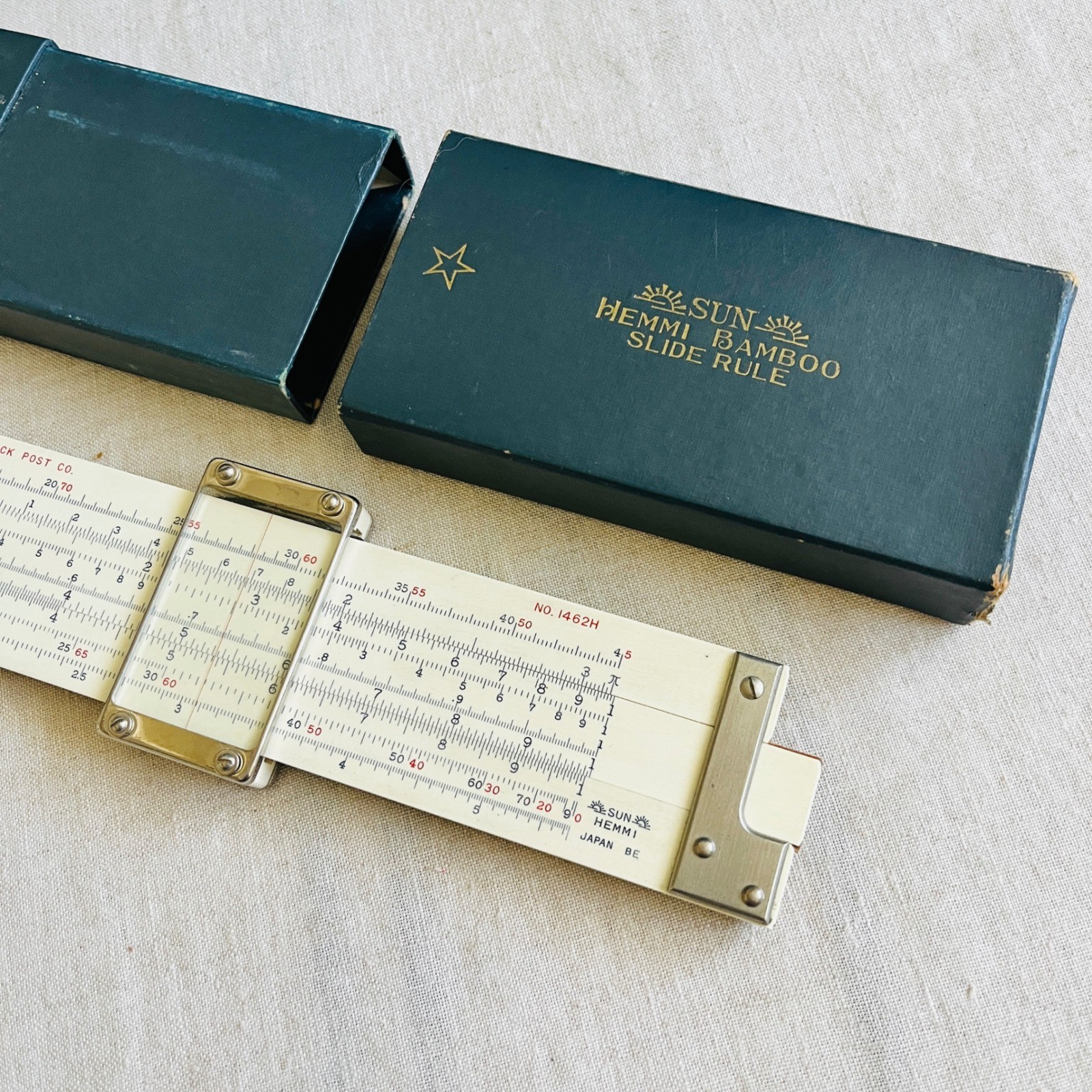 Vintage 1951 Sun Hemmi 1462H Bamboo Duplex Slide Rule Postrig w/ Box Japan May Vintage 1951 Sun Hemmi 1462H Bamboo Duplex Slide Rule Postrig w/ Box Japan May