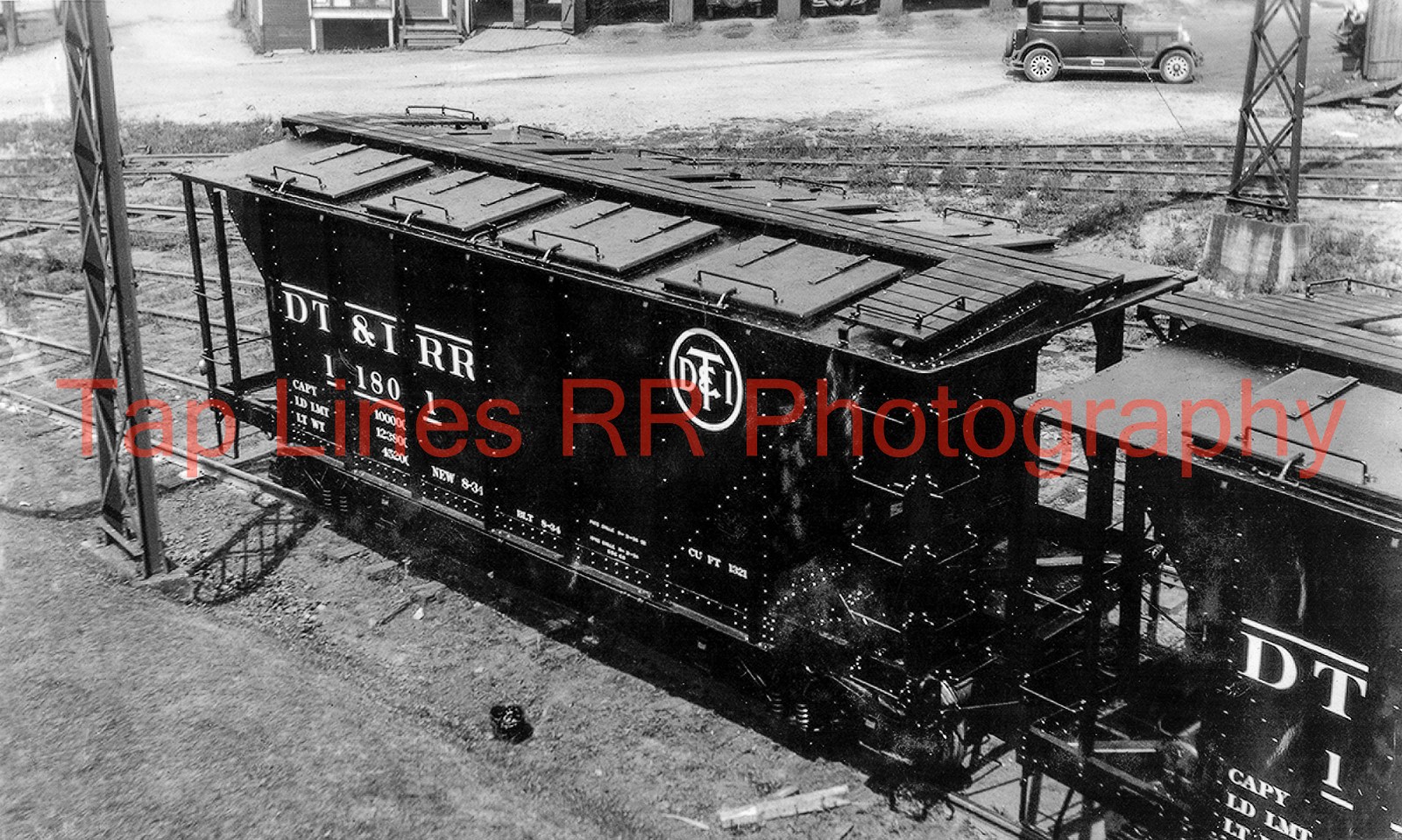 Detroit Toledo & Ironton 11801 Covered Hopper Top View  8-1934 New 5x8 Photo