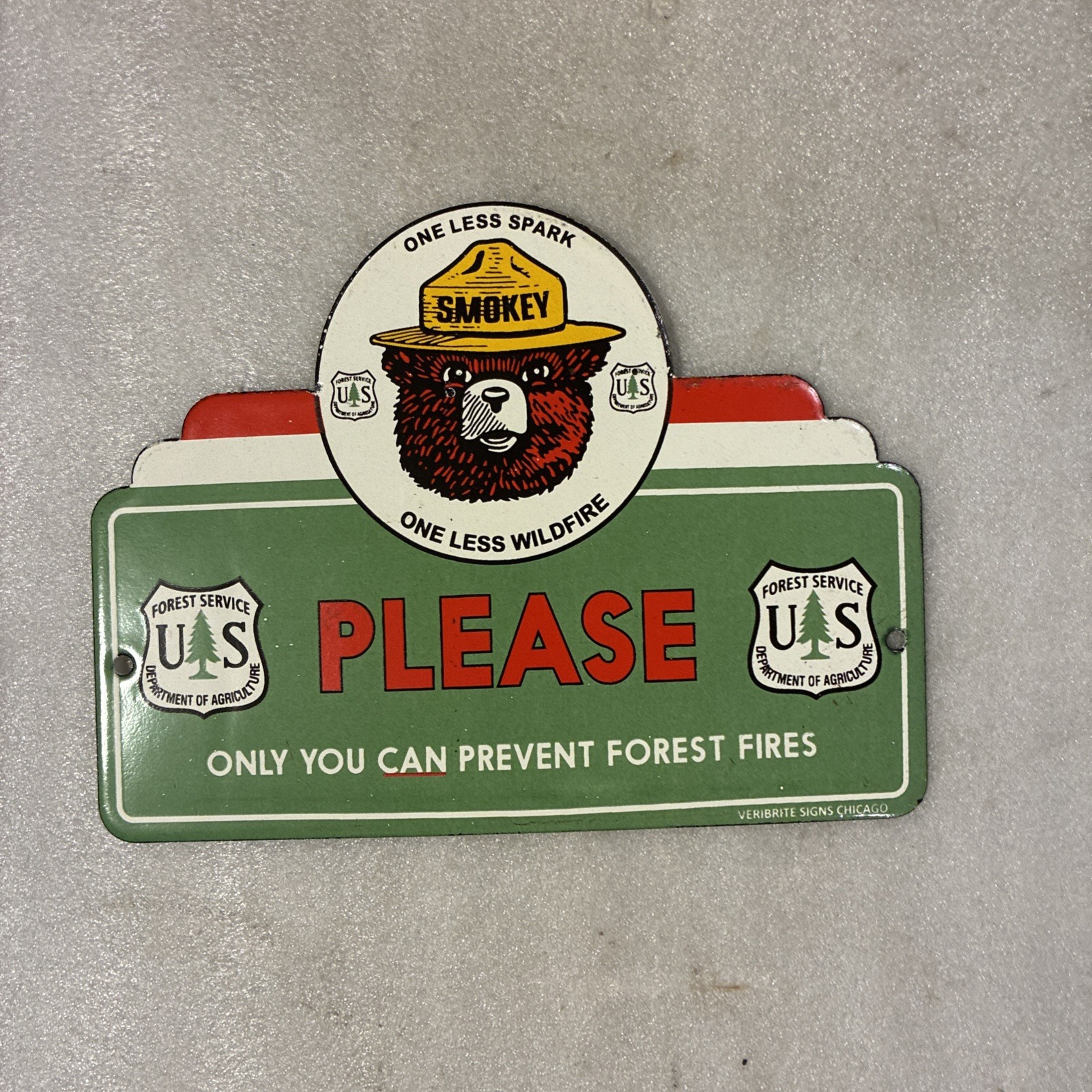 VINTAGE SMOKEY THE BEAR PORCELAIN SIGN ONLY YOU CAN PREVENT FOREST FIRES RANGER VINTAGE SMOKEY THE BEAR PORCELAIN SIGN ONLY YOU CAN PREVENT FOREST FIRES RANGER