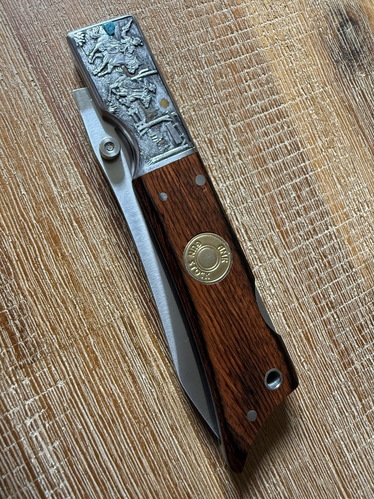 Vintage Al Mar Gunstock - Engraved by Aleksey Saburov —- 1 of 1 (Wild West)