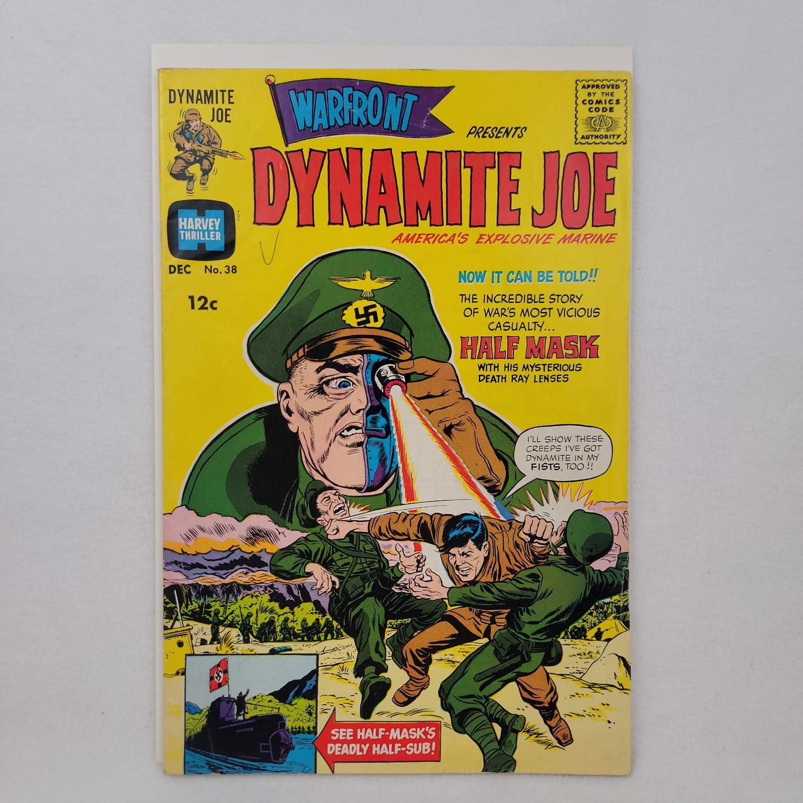 Warfront #38 VF Harvey 1966 Dynamite Joe 1st App Half-Mask Bill Draut Wally Wood