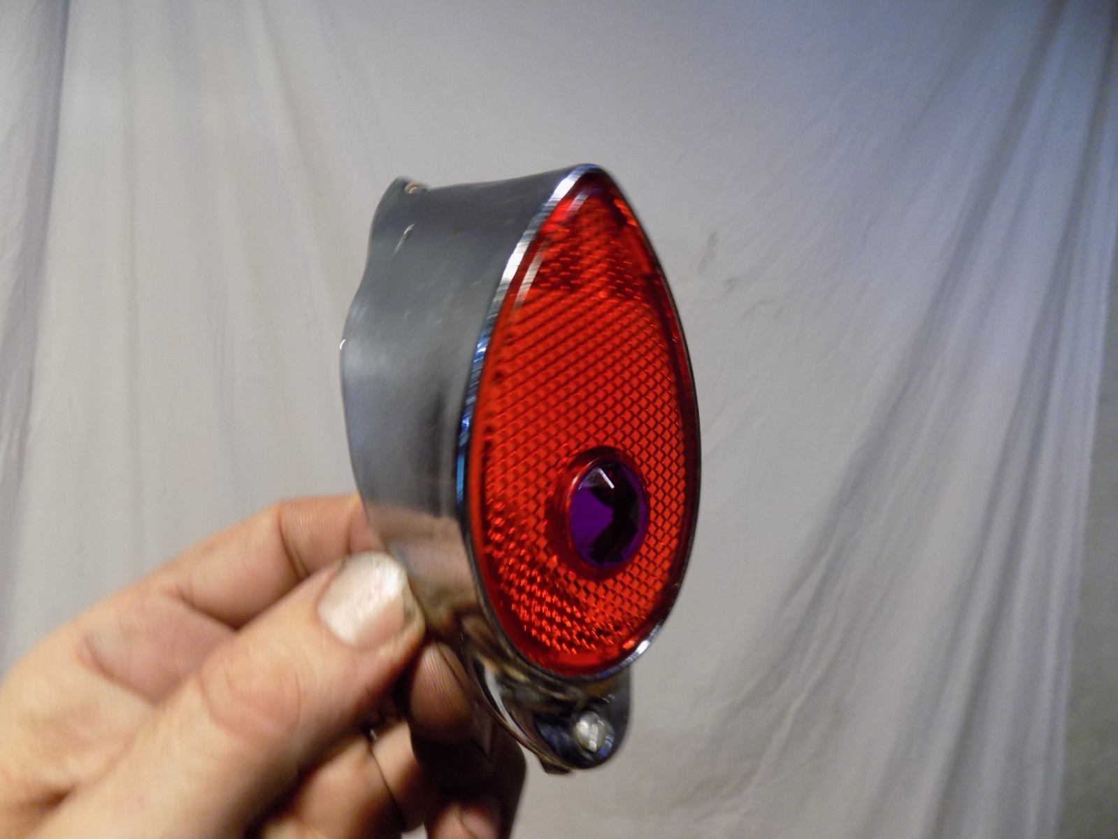 1960s SCHWINN BICYCLE REAR FENDER REFLECTOR BLUE DOT CORVETTE PANTHER JAGUAR S7