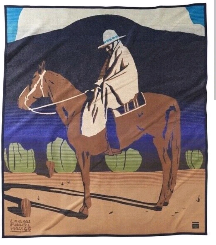 Pendleton Artist Collection HORSE Wool Blanket Logan Maxwell Hagege Rare Limited Pendleton Artist Collection HORSE Wool Blanket Logan Maxwell Hagege Rare Limited