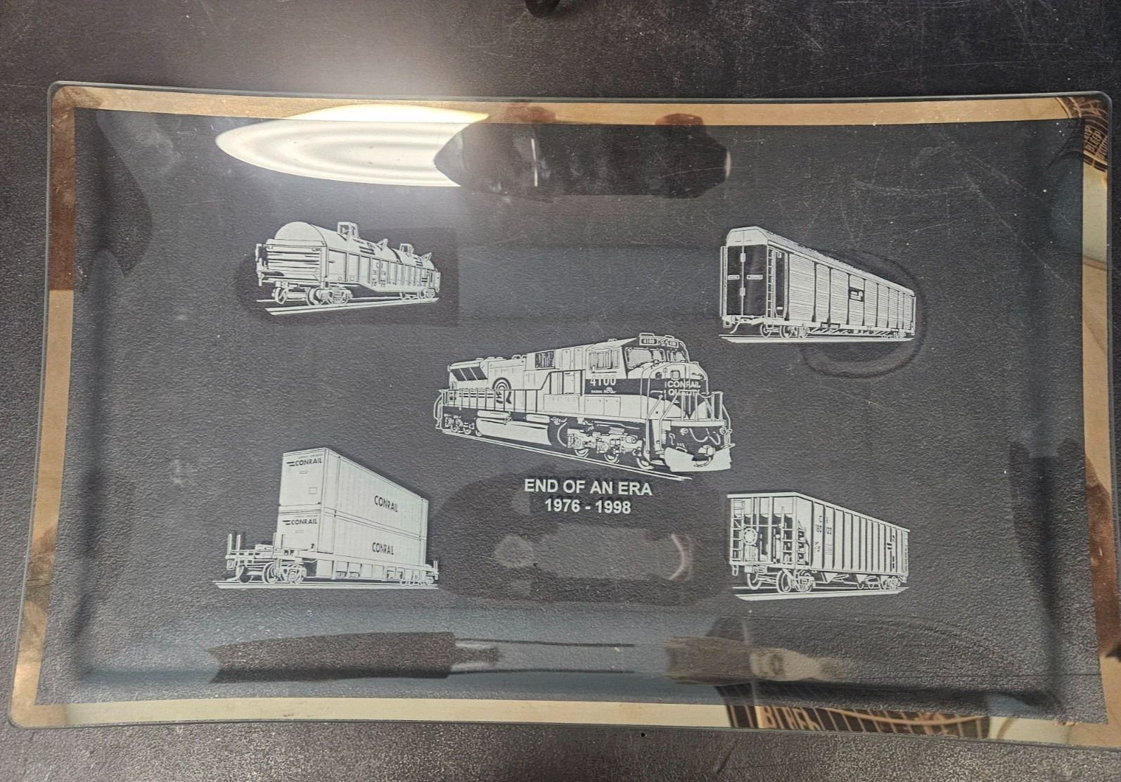 ConRail End of an Era - Commemorative Glass Tray ConRail End of an Era - Commemorative Glass Tray