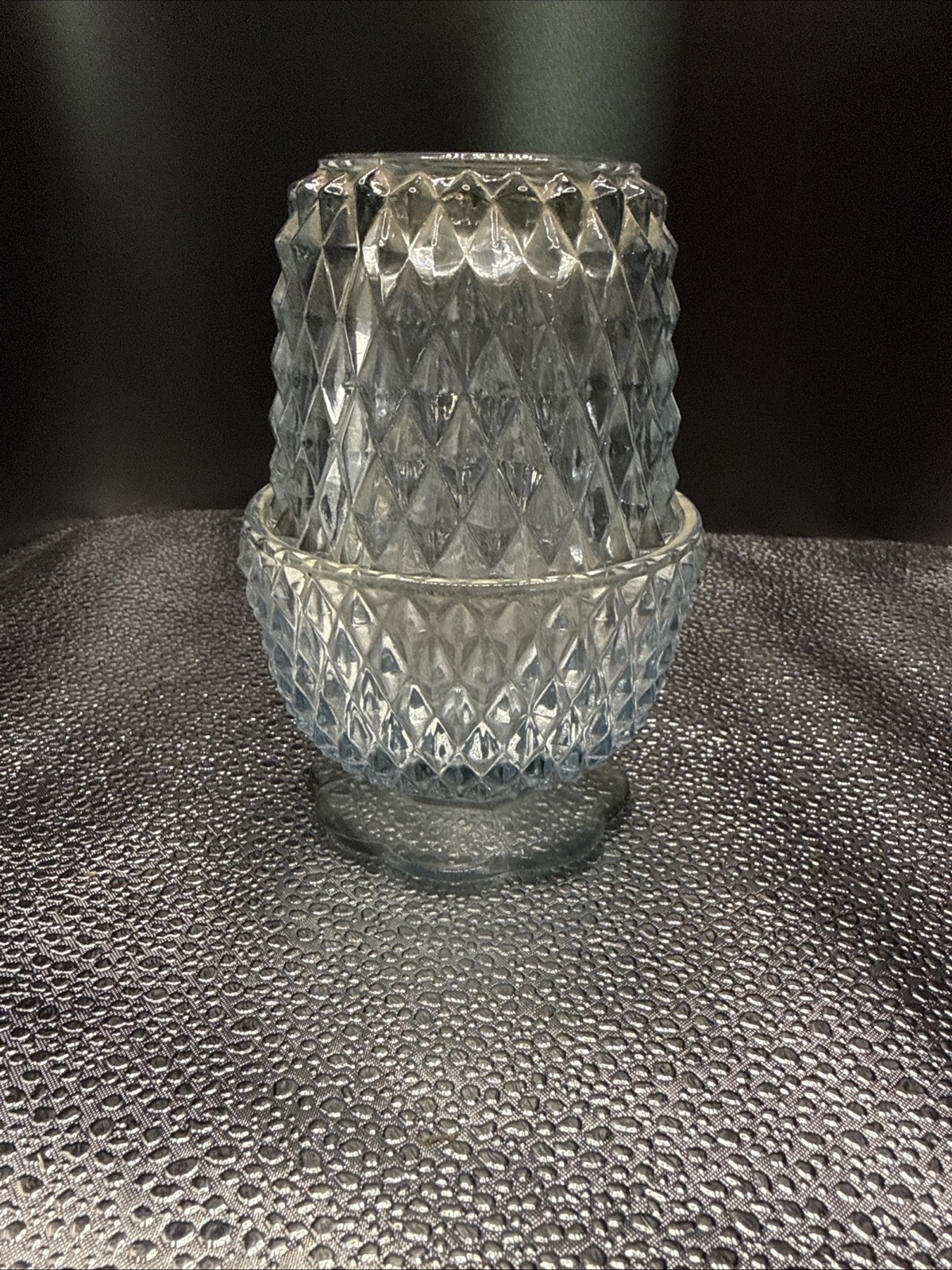 Vtg Diamond Point Fairy Lamp Indiana Glass Candle Holder Vtg Diamond Point Fairy Lamp Indiana Glass Candle Holder