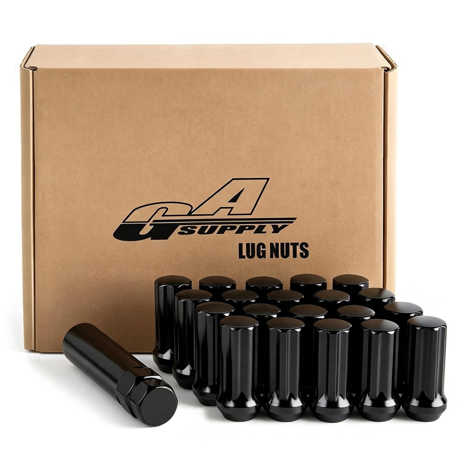 GAsupply 1/2 20 Lug Nuts Black Spline, 2