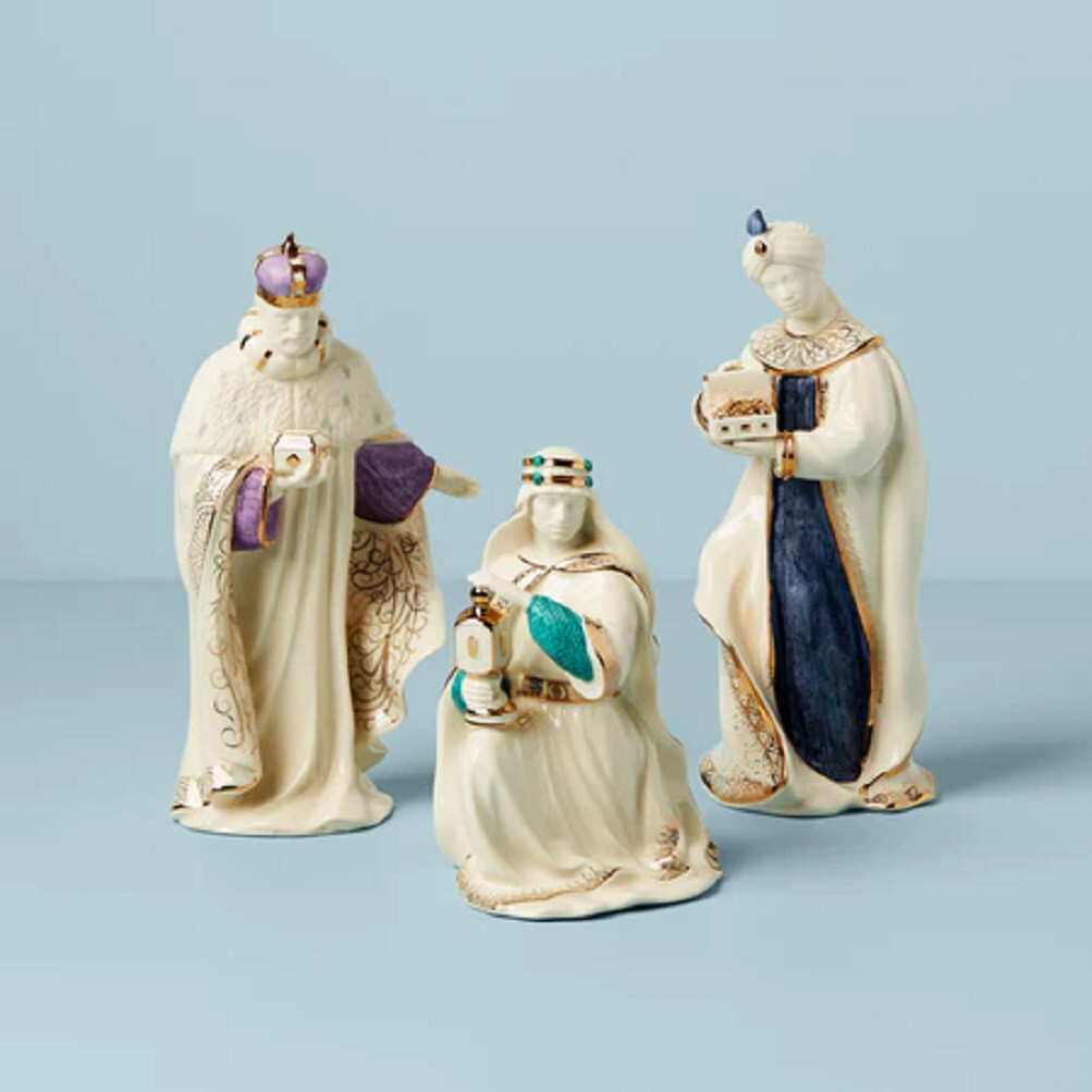 Lenox China FIRST BLESSING NATIVITY - Three Kings Christmas 3 Pc. Figurine - N/O