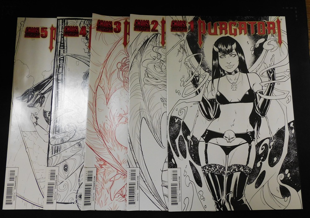 PURGATORI 1-5 DYNAMITE RI B&W RED VARIANT COMIC SET COMPLETE RUFFINO 2014 VF/NM PURGATORI 1-5 DYNAMITE RI B&W RED VARIANT COMIC SET COMPLETE RUFFINO 2014 VF/NM