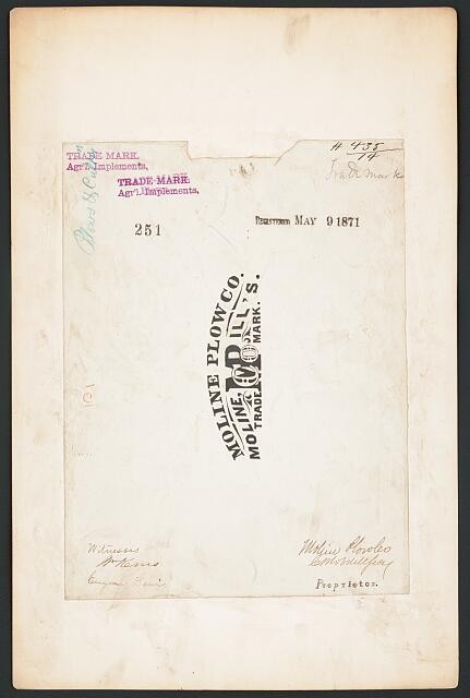 Photo:Moline Illinois 1871 Moline Plow Co Trade Mark Plow Brand