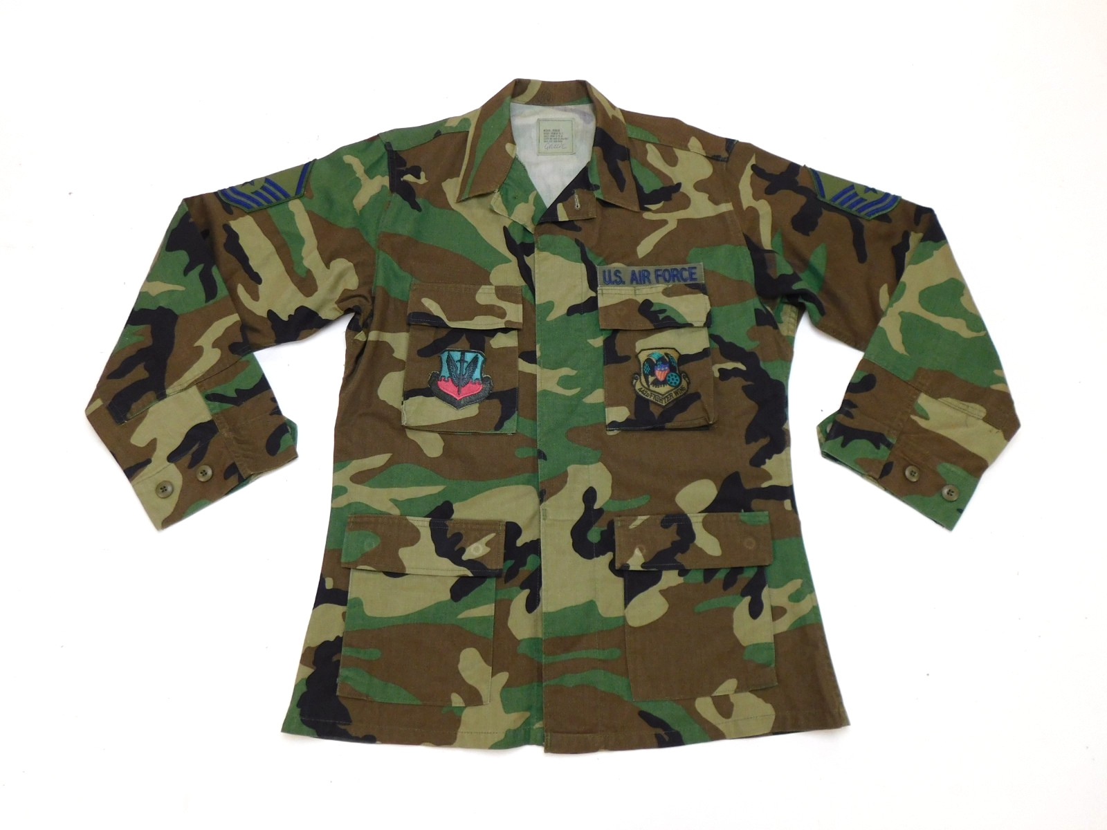 US Air Force BDU Woodland Combat Coat Medium R Twill 442nd Fighter Command 1999 US Air Force BDU Woodland Combat Coat Medium R Twill 442nd Fighter Command 1999
