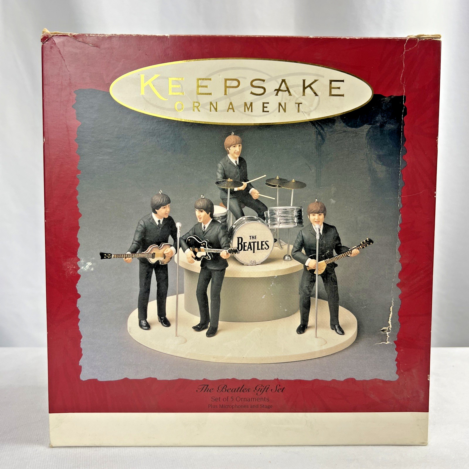 Vintage 1994 Hallmark Keepsake The Beatles Gift Set 5 Ornaments Stage Complete