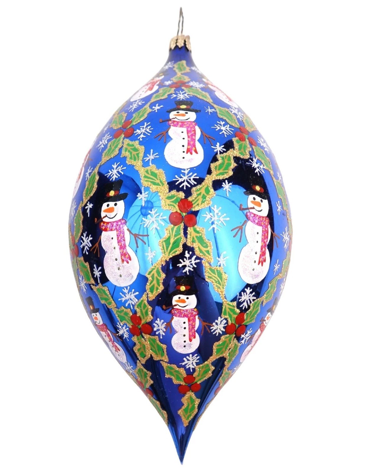 Vintage Radko 2002 Christopher Frosty Homecoming Teardrop Snowman Ornament RARE