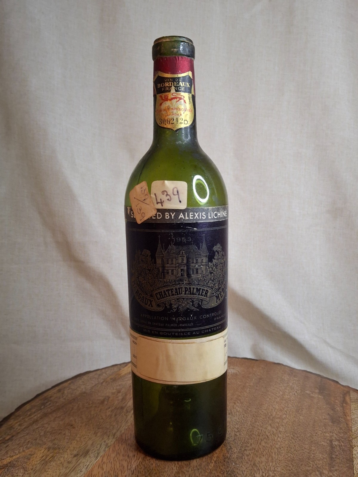 Vintage 1953 Chateau Palmer Margaux Empty Wine Bottle Alexis Lichine Import