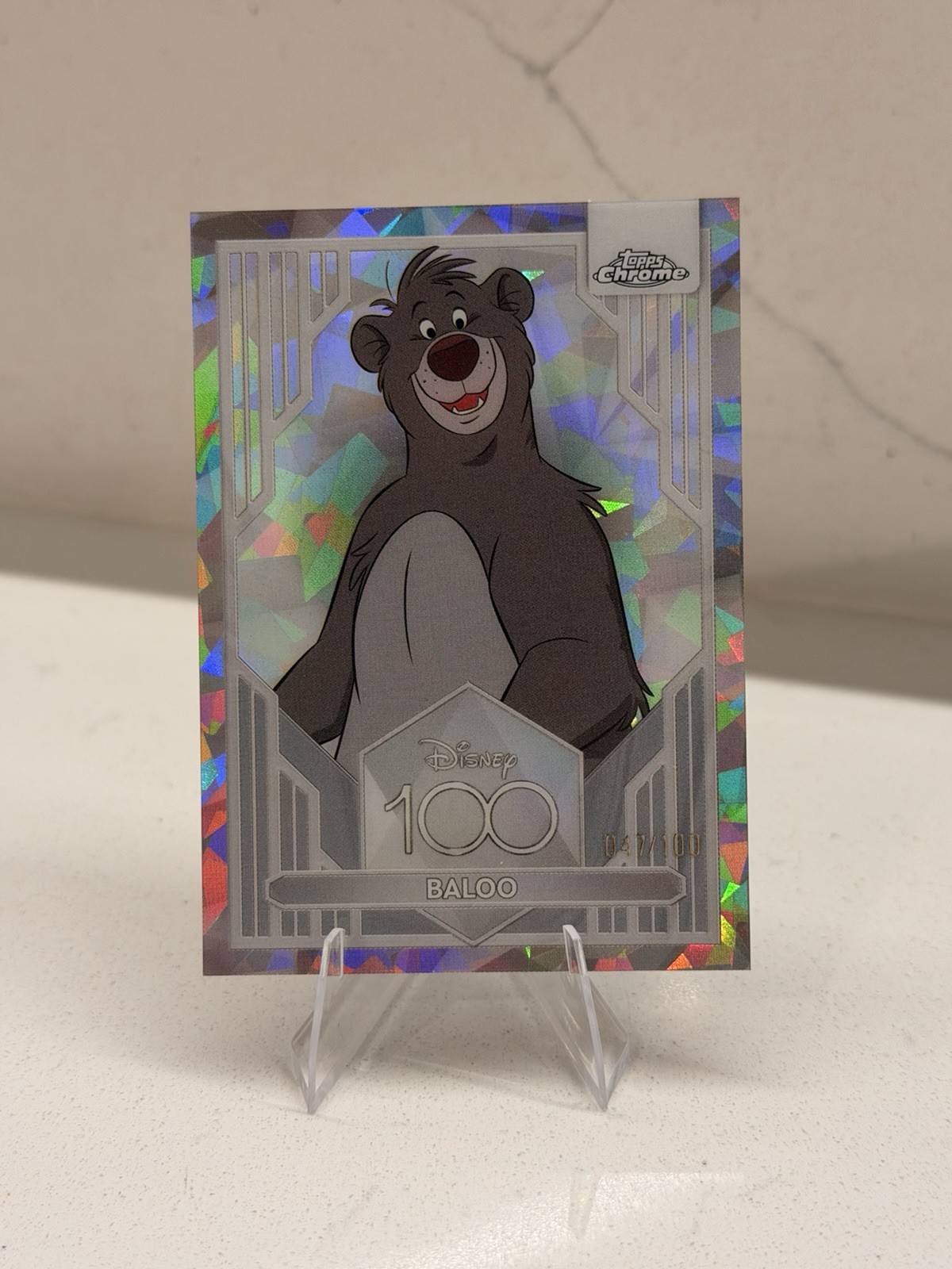 2023 Topps Chrome Disney 100 Baloo Year Diamond Refractor #/100 2023 Topps Chrome Disney 100 Baloo Year Diamond Refractor #/100