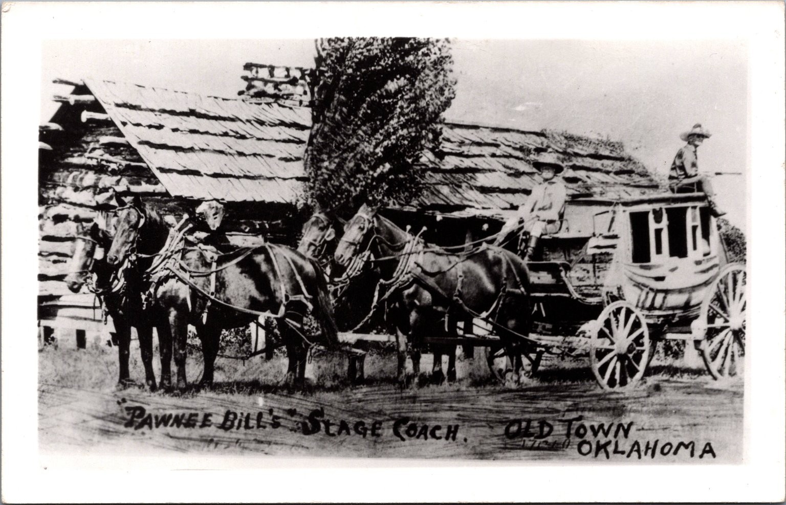 Pawnee Bill\'s Stage Coach Old Town Oklahoma RPPC Real Photo Postcard Kodak Pawnee Bill\'s Stage Coach Old Town Oklahoma RPPC Real Photo Postcard Kodak