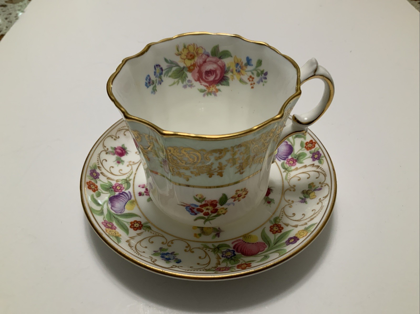 VTG Schumann Bavaria Empress Dresdner Flowers Cup And Saucer VTG Schumann Bavaria Empress Dresdner Flowers Cup And Saucer