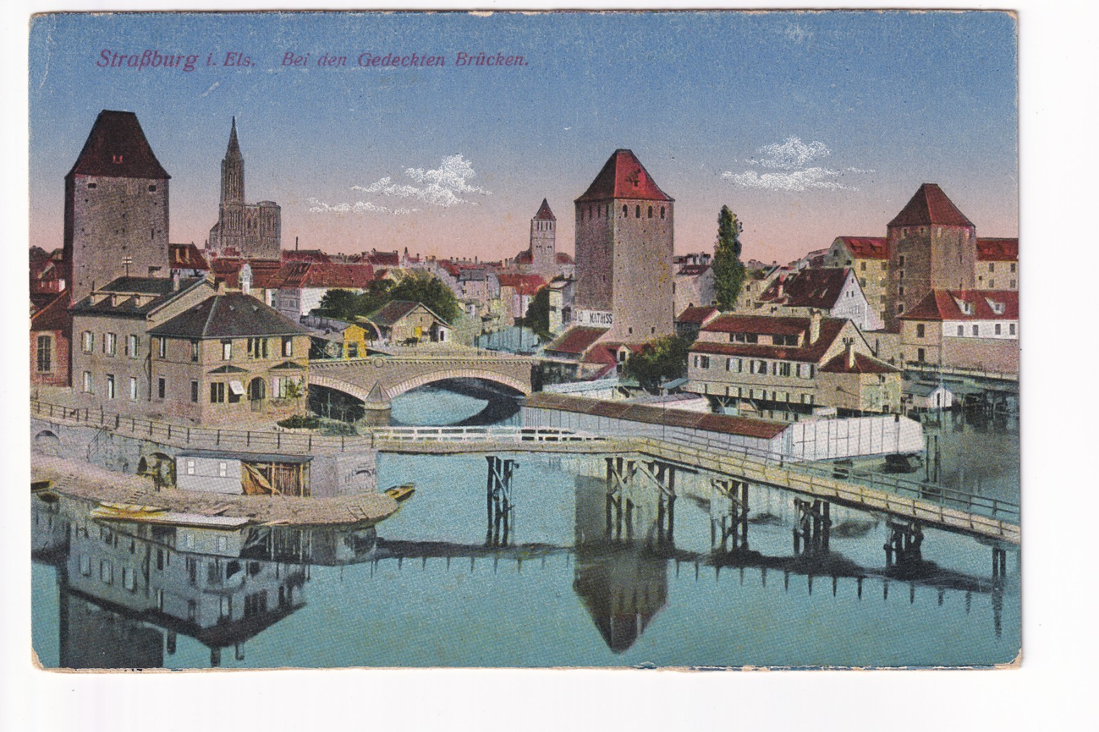 Postcard Strasbourg Els. Covered bridges field post 30.4.1917 used Immigrath to FP 46 Postcard Strasbourg Els. Covered bridges field post 30.4.1917 used Immigrath to FP 46